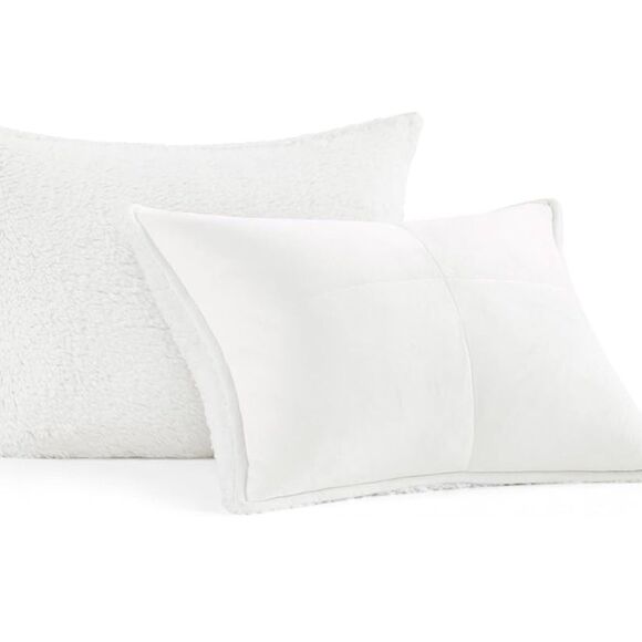 UGG White Plush Fur Standard Pillow Shams Set of 2 - Picture 1 of 5